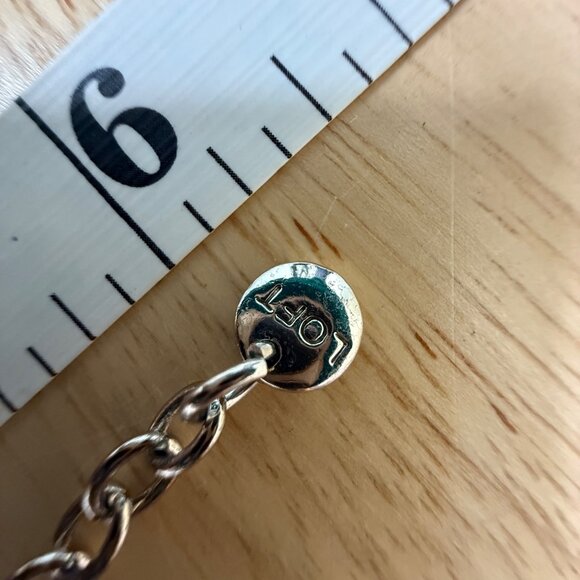 Loft Three-Layer Silver-Tone Necklace With Circular Links & Rhinestone Accents - Picture 9 of 12